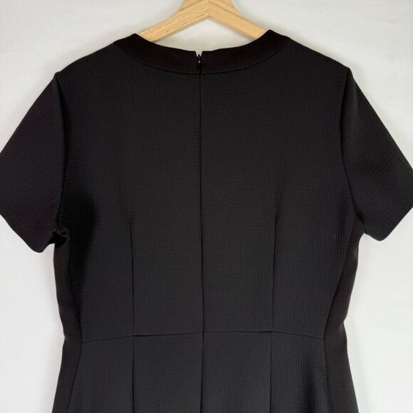 Club Monaco Button Shoulder Short Sleeve Sheath Mini Dress Black 14 - Picture 6 of 8